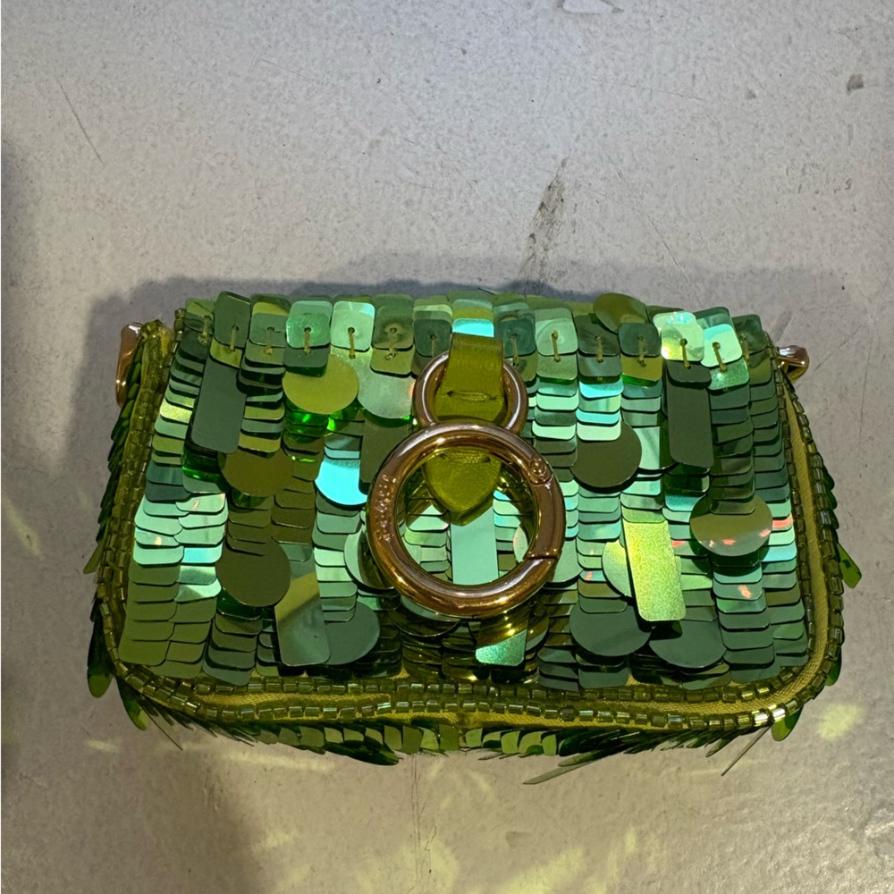 Fendi Green Sequin Nano Baguette - Picture 5 of 6